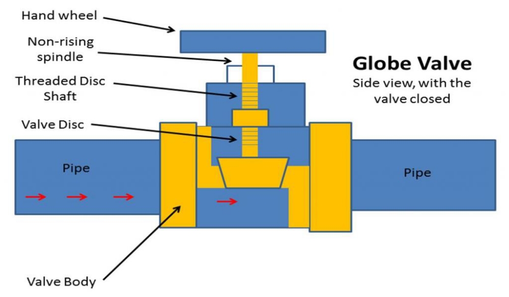 Globe Valve Side View Cutaway